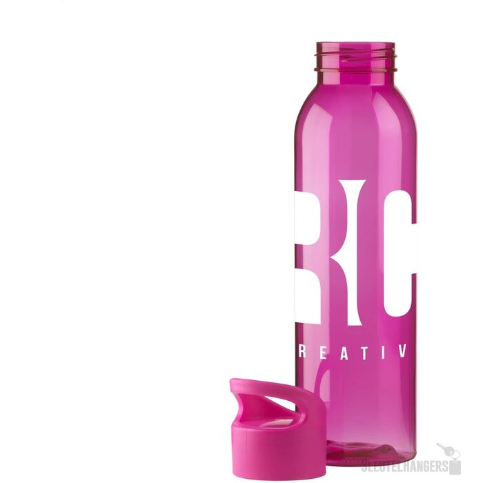 Kunststof waterfles met schroefdop (650 ml) Roze