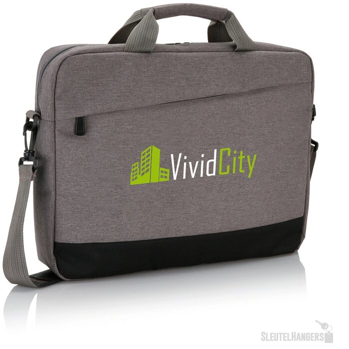 Trend 15” laptop tas PVC-vrij grijs, zwart