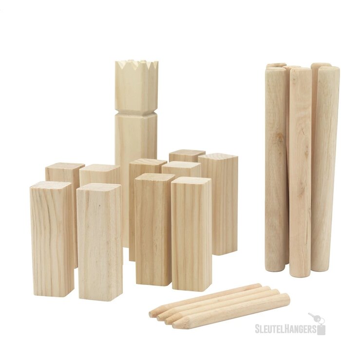 Houten Kubb werpspel Zwart/Bruin