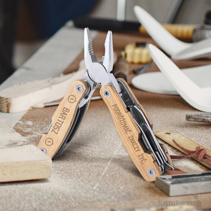 Bamboe multitool met 12 functies Naturel